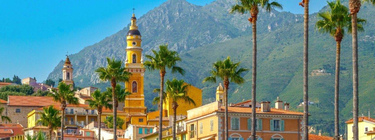 France - Scenic view of Menton on the French Riviera